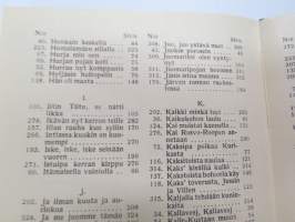 Laulu-Matti -yhteislaulukirja laulujen nimet näkyvät kohteen kuvissa / song book