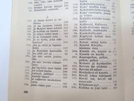 Laulu-Matti -yhteislaulukirja laulujen nimet näkyvät kohteen kuvissa / song book