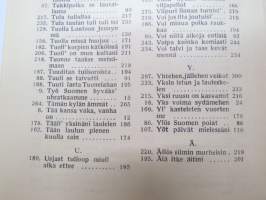 Laulu-Matti -yhteislaulukirja laulujen nimet näkyvät kohteen kuvissa / song book