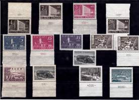 Suomi yleismerkki 1930 - isoja, 14 erilaista postituoreena ** (LAPE yli 35€)