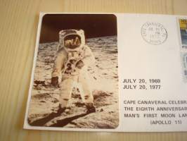 Apollo 11, 1969-1977, USA, ensipäiväkuori, FDC, Sarzin valokuvakuori, harvinaisempi versio, kuoressa myös JFK-postimerkki. Katso myös muut kohteeni, minulla on