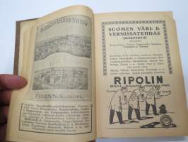 Kansanvalistusseuran Kalenteri 1923, sis. mm. seur. artikkelit / kuvat / mainokset; Sokerijuurikasviljelyn mainos, Forssan Osakeyhtiö, Lacta &amp; Milka separaattorit,