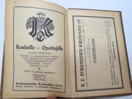 Kansanvalistusseuran Kalenteri 1923, sis. mm. seur. artikkelit / kuvat / mainokset; Sokerijuurikasviljelyn mainos, Forssan Osakeyhtiö, Lacta &amp; Milka separaattorit,