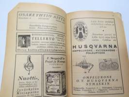 Kansanvalistusseuran Kalenteri 1925, sisältää mm. seur. artikkelit / kuvat / mainokset; Kalenteri, Toripäivät, Metrijärjestelmä, Tietoja postista, Tietoja