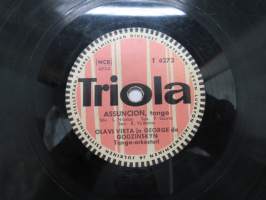 Triola T 4273 Olavi Virta ja George de Godzinskyn Tango-orkesteri - Liekki /  Assuncion -savikiekkoäänilevy, 78 rpm 10&quot; record