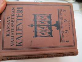 Kansanvalistusseuran Kalenteri 1927, sis. mm. seur. artikkelit / kuvat / mainokset; Singer, Paulig, Paischeff, Nokia, Suomen Väri- ja Vernissatehdas, Keramia-uuni,