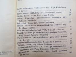 Kansanvalistusseuran Kalenteri 1927, sis. mm. seur. artikkelit / kuvat / mainokset; Singer, Paulig, Paischeff, Nokia, Suomen Väri- ja Vernissatehdas, Keramia-uuni,