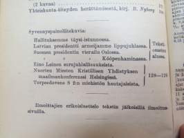 Kansanvalistusseuran Kalenteri 1927, sis. mm. seur. artikkelit / kuvat / mainokset; Singer, Paulig, Paischeff, Nokia, Suomen Väri- ja Vernissatehdas, Keramia-uuni,