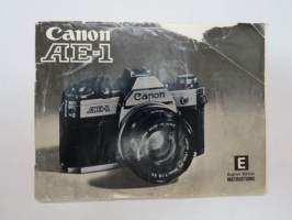 Canon AE-1 Instructions -käyttöohjekirja englanniksi