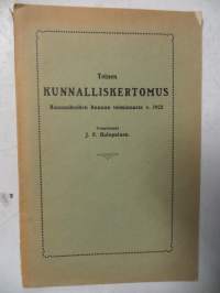 Toinen Kunnalliskertomus - Kuusankosken kunnan toiminnasta v. 1922
