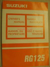 Suzuki RG125 owner´s manual käyttöohjekirja