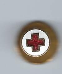 Röda Korset  - vanha  napinlävimerkki  rintamerkki   emali