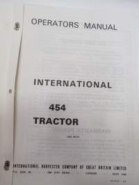 International 454 operator´s manual -käyttöohjekirja englanniksi