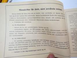 Körbok för automobil i privat eller firmas bruk för ... 194... Reg. N:o KH N:o / Slag av bil... -FF / KH Kansanhuollon ajopäiväkirja autoille, käyttämätön,