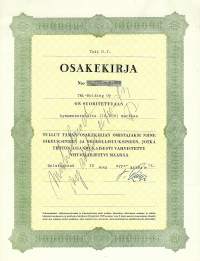 Toli Oy, 10 000  mk  osakekirja, Helsinki 30.9.1973