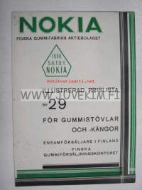 Nokia illustrerad prislista nr 29 för gummistövlar och -kängor