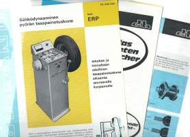 Hoffmann Sähködynaaminen pyörän tasapainotuskone  1970-luku  tuote-esite