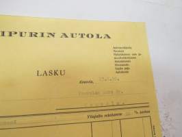 Viipurin Autola - Kouvolan Auto Oy 17.8.1950 -lasku / asiakirja -business document