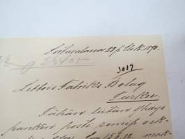 M.F. Moldakoff, Sortavala - Oy Littoinen Ab, 23.8.1890 -asiakirja -business document