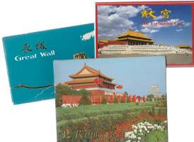 Beijing, The Forbidden City ja Great Wall  postikorttialbumi 3 kpl - paikkapostikortti postikortti yht n 30 kpl