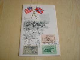 Civil War, USA:n sisällisota, Battle of Shiloh, 1962, USA, ensipäiväkortti, FDC. Hieno ja Harvinainen. Katso myös muut kohteeni, mm. noin 1 200 erilaista