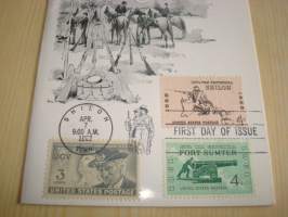 Civil War, USA:n sisällisota, Battle of Shiloh, 1962, USA, ensipäiväkortti, FDC. Hieno ja Harvinainen. Katso myös muut kohteeni, mm. noin 1 200 erilaista