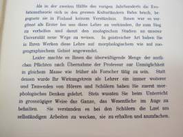 Festschrift  Herrn Professor  Dr J.A. Palmén zu Seienm 60. Geburtstage gewidmet von Schülern und Kollegen I-II -huomattavan tutkija ja tiedemiehen juhlakirja,