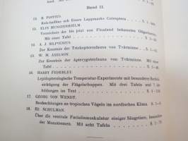 Festschrift  Herrn Professor  Dr J.A. Palmén zu Seienm 60. Geburtstage gewidmet von Schülern und Kollegen I-II -huomattavan tutkija ja tiedemiehen juhlakirja,