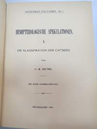 Festschrift  Herrn Professor  Dr J.A. Palmén zu Seienm 60. Geburtstage gewidmet von Schülern und Kollegen I-II -huomattavan tutkija ja tiedemiehen juhlakirja,