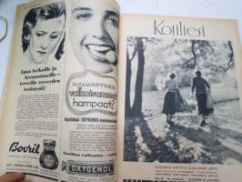 Kotiliesi 1938 nr 18, syyskuu II, ilmestynyt 15.9.1938,; Kansikuva Martta Wendelin, 12 eri mallia naisten kenkämuoti 1938