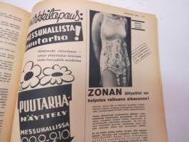 Kotiliesi 1938 nr 18, syyskuu II, ilmestynyt 15.9.1938,; Kansikuva Martta Wendelin, 12 eri mallia naisten kenkämuoti 1938