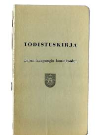 Todistuskirja  - Turun kaupungin (Martin) kansakoulut 1961 - 1970 - koulutodistus