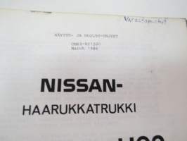 Nissan haarukkatrukki H01 ja 02 (OM6Z-H012G0 March 1986) -käyttö- ja huolto-ohjekirja -instructions &amp; service manual in finnish
