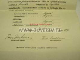 Suomen Koneliike Oy:n Konelutomakoulu -kurssitodistus Marja Ahlberg