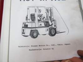 Nissan haarukkatrukki H01 ja 02 (OM6Z-H012G0 March 1986) -käyttö- ja huolto-ohjekirja -instructions &amp; service manual in finnish