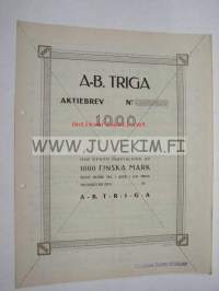 Ab Triga, Helsinki, 1 000 mk -osakekirja