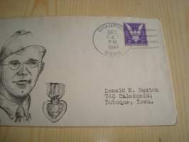WWII, 2. maailmansota, radioteknikko, Radio Technician, Victory-postimerkki, USA, 1944, ensipäiväkuori, FDC, hieno ja harvinainen. Katso myös muut kohteeni, mm.