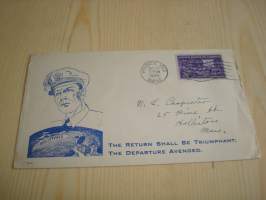 WWII, 2. maailmansota, Kenraali Douglas MacArthur, USA, 1944, ensipäiväkuori, FDC, hieno ja harvinainen. Katso myös muut kohteeni, mm. noin 1200 erilaista