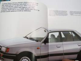 Mazda 323 3-ovinen Hatchback / 4-ovinen Hatchback / 4-ovinen Saloon 1986 -myyntiesite / brochure