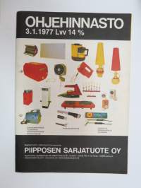 Piipposen Sarjatuote Oy - hinnasto / kuvasto 3.1.1977 -catalog