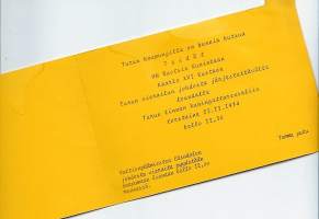 Kutsu Ruotsin kuninkaan Kaarle XVI Kustaan vierailun lounaalle Turun Linnaan  1974
