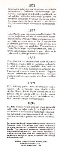 Ateljeesta luontoon : valokuvaus ja valokuvaajat Suomessa 1871-1900.