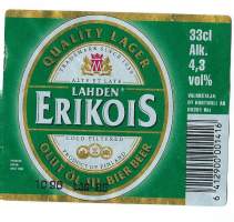 Lahden Erikois III  Olut -  olutetiketti