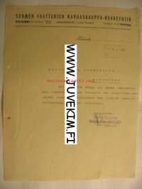 Suomen Vaatturien Kangaskauppa - Osakeyhtiö Helsinki 14.1.1920 -asiakirja