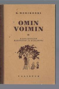 Omin voimin : kansakoulun kirjoitus- ja kielioppi. 2, Yläluokkien oppimäärä / K. Merikoski.