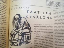 Suomen Kuvalehti 1947 nr 29, ilmestynyt 19.7.1947, sis. mm. seur. artikkelit / kuvat / mainokset; Kansikuva &quot;Heinää kaatuu&quot;, Karhula-Iittala lasitölkit,