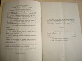 YK:n pääsihteerin Dag Hammarskjöld muistotilaisuuden &quot;ohjelma&quot;, Westminster Abbey, Lontoo, 23. lokakuuta, 1961. Provenienssi: Terry Learner, joka hoiti BBC:n