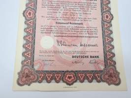 Union Rheinische Braunkohlen Kraftstoff AG, Köln 1 000 Reichsmark 4,5% Teilschuldverschreibung nr 057013 -velkakirja / loan certificate