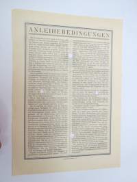 7% Anleihe des Freistaats Mecklenburg-Schwerin von 1926 C nr 1608 Schuldverschreibung -velkakirja / loan certificate