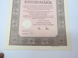 Hamburgische Electricitäts-Werke Hamburg, 1 000 Reichsmark 4,5% Schuldverschreibung 1940 -velkakirja / loan certificate